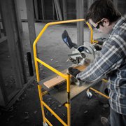 MetalTech 4 Ft Adjustable Portable Scaffolding Platform w/ Locking Wheels