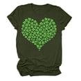 thumbnail image 3 of BLVB St. Patricks Day Shirt for Womens Cute Clover T-Shirt Shamrock Printed Shirts Short Sleeve Graphic Tees Tops Army Green 6, 3 of 4