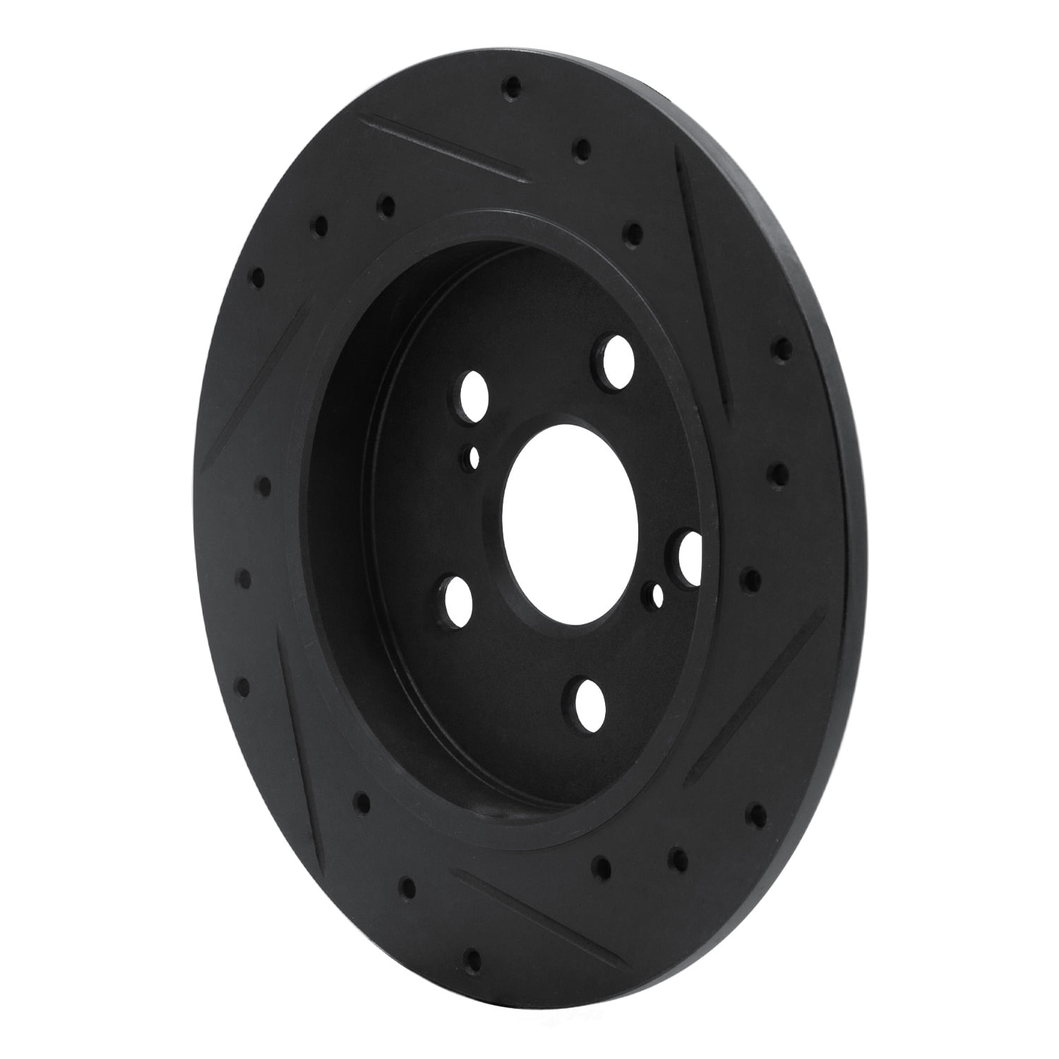 Dynamic Friction Company 633-76083L DFC Brake Rotor - Drilled And Slotted - Black