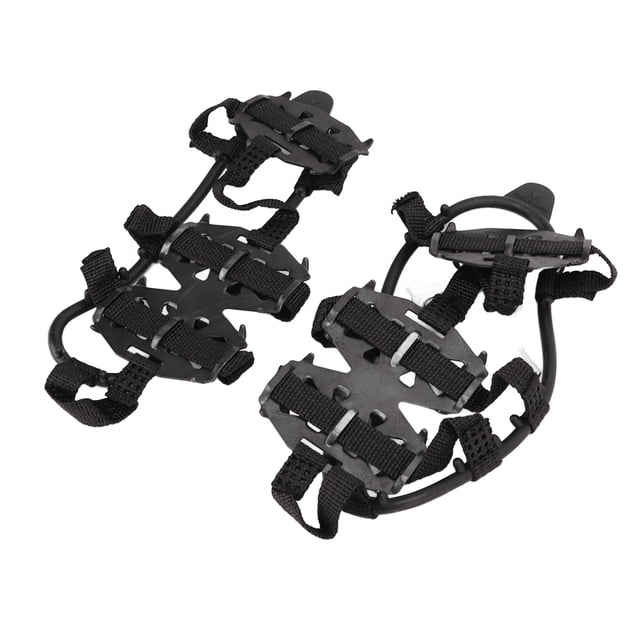 Crampons d'Escalade Antidérapants, Haute Dureté, Poignée en Acier Inoxydable, Excellente Traction pour Extérieur, Randonnée, Noir, Argent