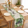 thumbnail image 3 of Saint Patrick's Day Table Runner - 120 Inch Long, Kitchen Dining Table Runner Dresser Scarves, Green Truck Leaves Floral Farmhouse Farmhouse Decor for Coffee Tables Wedding Party Banquet, 3 of 8