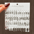 thumbnail image 3 of Conjunto de aretes de metal con diseño geométrico cuadrado, conjunto de aretes con diseño de viento, fácil de usar, material de metal duradero, estilo moderno, 3 of 6