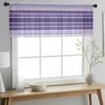 thumbnail image 2 of Purple Ombre Stripe Valance Curtains for Kitchen/Living Room/Bathroom/Bedroom Window, Rod Pocket Small Topper Half Short Window Curtains Voile Sheer Scarf, Farmhouse Striped Gradient 42"x12", 2 of 8