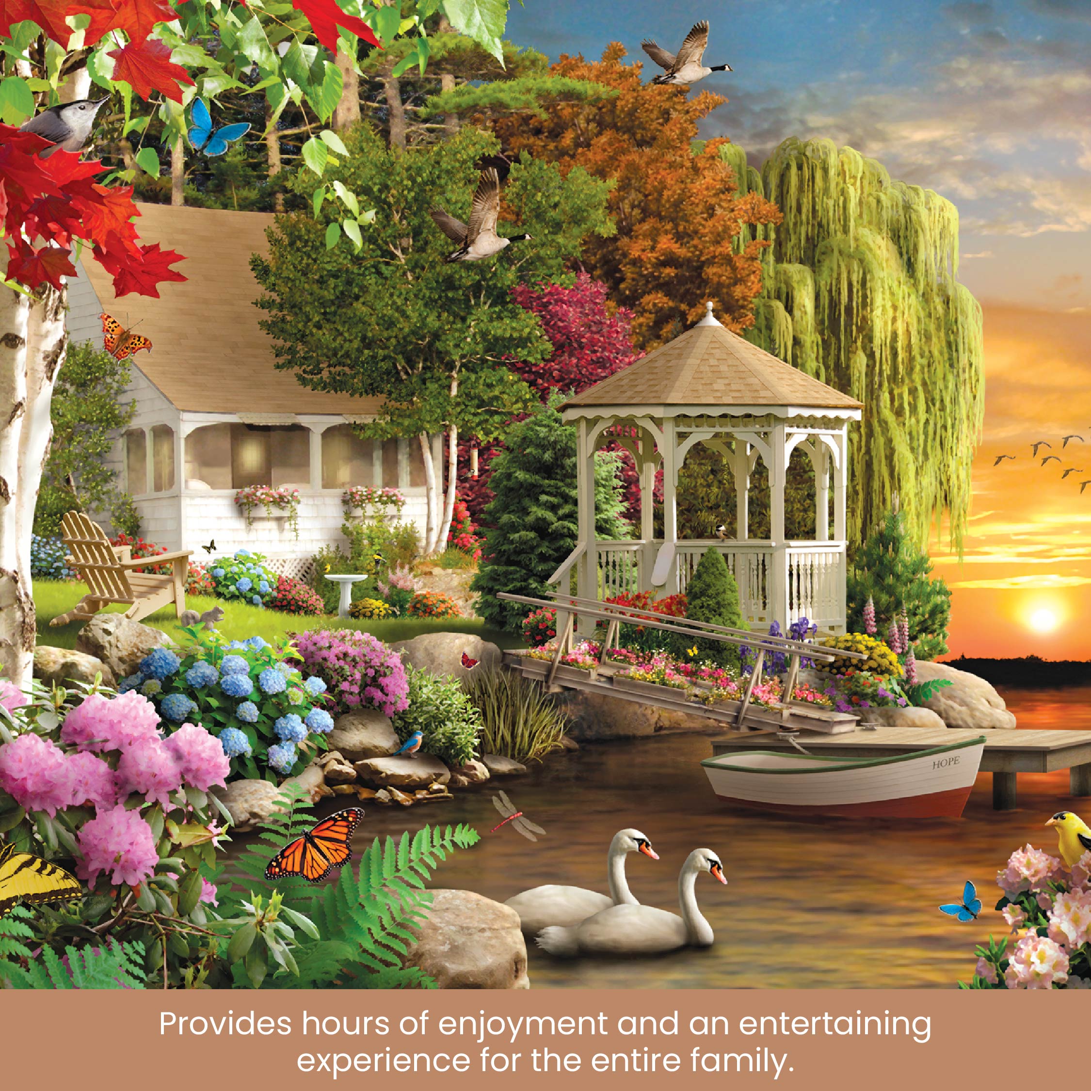 Bits and Pieces 4-In-1 Multi-Pack Scenic Beauty 300 Piece Jigsaw Puzzles by Alan Giana 16 "x 20 "
