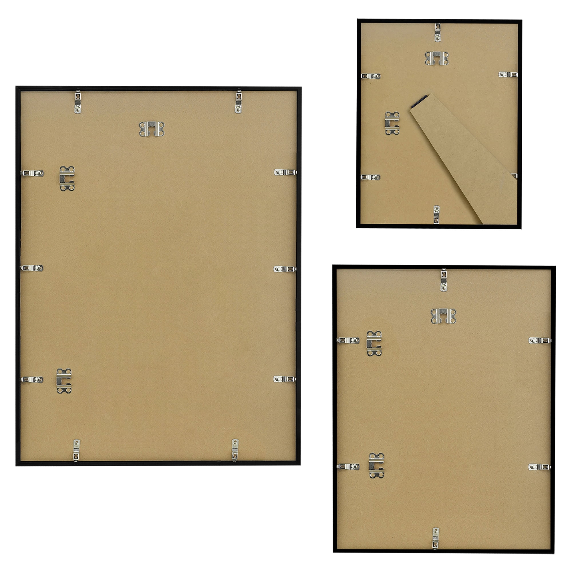 Americanflat Set of 3 Picture Frames - Gallery Wall Frame 1 with 18x24 with 8x10 Mat 1with 11x14 with 5x7 Mat 1 with 9x12 with 4x6 Mat - Black