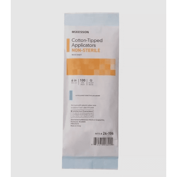 McKesson Swabstick Non Sterile 6 Inch 24-106 100 Per Pack