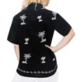 thumbnail image 4 of HAPPY BAY Women's Blouses Button Down Short-Sleeve Tops Bohemian Vacation Beach Hawaiian Shirt Relaxed Fit Shirts For Women M plus-size Coal, Palm Tree, 4 of 5