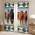thumbnail image 2 of Homewish Teens Galloping Horse Blackout Curtains Set of 2 (52x84 Each),Tribal Aztec Window Curtains,Western Farmhouse Curtains and Drapes,Breathable Home Decor, 2 of 6
