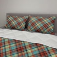 thumbnail image 2 of Plaid Comforter & Sham Bedding Set, Abstract Pixel Art Crossing Lines, 3 pcs Duvet Set Microfiber Filling Quilt, 5 Sizes, Multicolor, by Ambesonne, 2 of 4