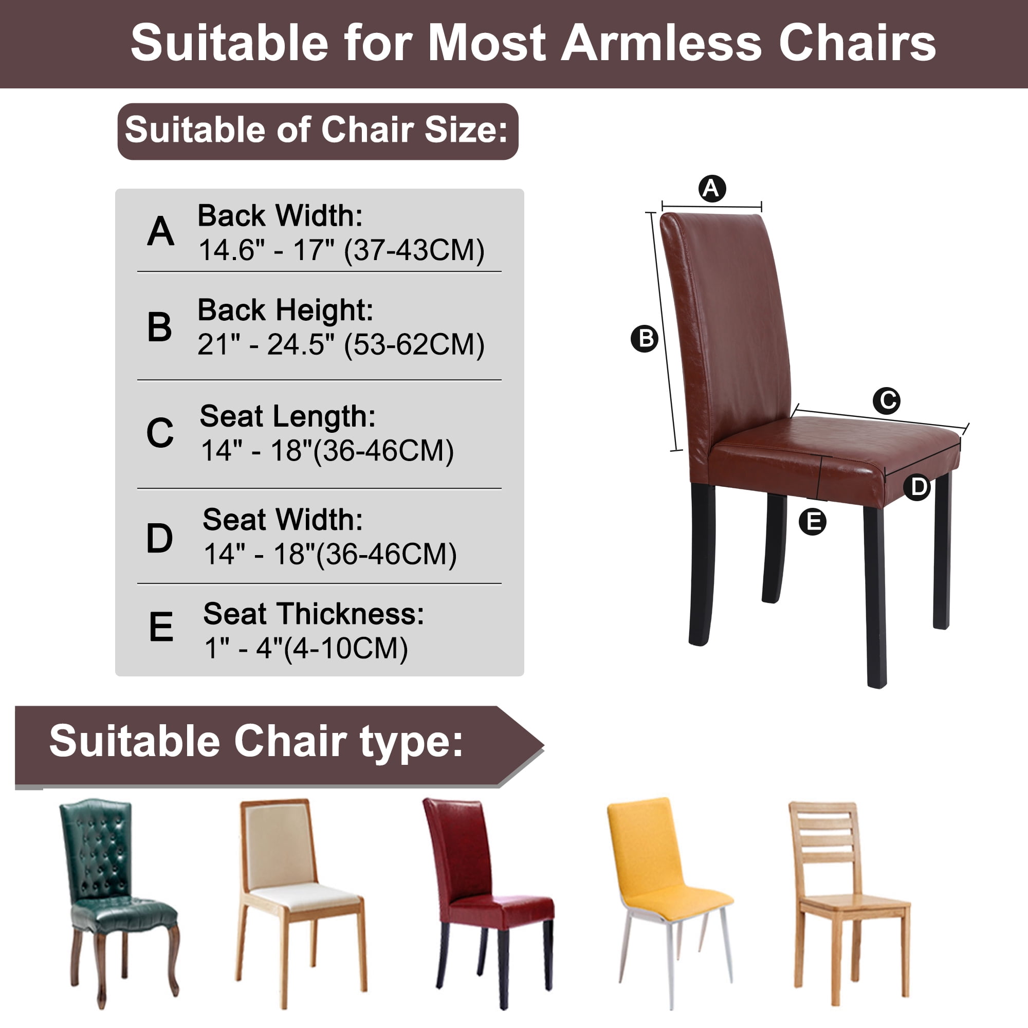 Unique Bargains Jacquard Stretch Removable Dining Room Chair Covers 4 Wine Red