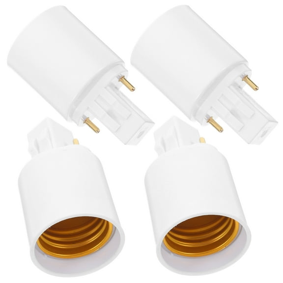 Raindrops 4pcs GX23 to E27 Light Bulb Adapter Stable Connection Lamp Holder Converter for Home Office Easy to Install Socket Adapter