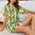 thumbnail image 4 of Logiee Corn 8 Print Womens Pajamas Set,Short-Sleeve Pajama 2 Piece Sleepwear with Pockets-Medium, 4 of 6