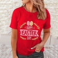 thumbnail image 2 of Pxiakgy Liquidation! Joyeuses Pâques! T-Shirts pour Femmes, T-Shirt Graphique Lapin de Pâques, T-Shirts de Vacances Œuf de Pâques, Mode Féminine Col Rond Manches Courtes T-Shirt Imprimé Rouge TG, 2 of 4