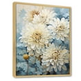 thumbnail image 2 of Designart "Minimalist Painting Of Blooming Mums In Blue And White IV" Mums Floater Framed Wall Art Living Room, 2 of 5