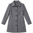 thumbnail image 6 of Elegant Wool Coat for Women Notch Lapel Long Sleeve Button Front Mid Length Casual Outerwear, 6 of 8