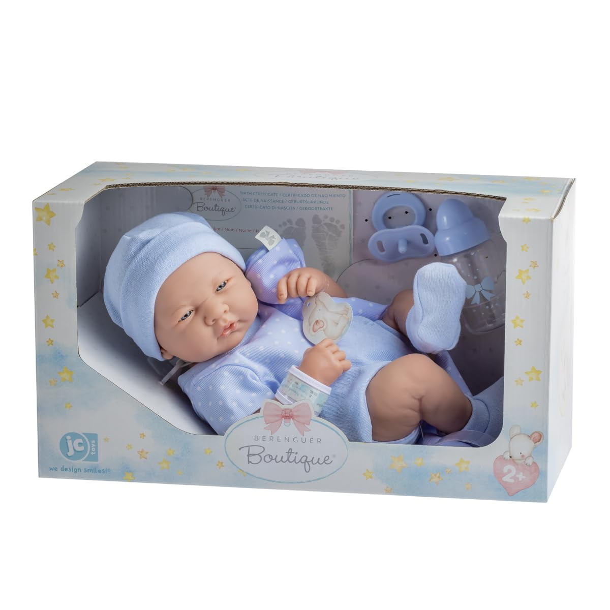 Poupée Nouveau-né Garçon Réaliste Berenguer - 34 Cm - Yeux Bleus - Occasion