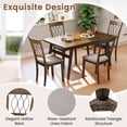 thumbnail image 6 of Giantex Farmhouse Dining Chairs Set of 2, Modern Kitchen Chairs w/Elegant Hollowed backrest, Upholstered Seat, Brown, 6 of 6