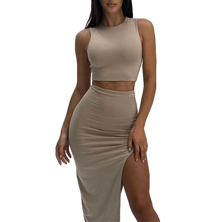 Fashion Solid Slit O Neck Pencil Skirt Dresses(3 colors) Fashion Solid Slit O Neck Pencil Skirt Dresses(3 colors)