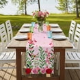 thumbnail image 4 of Table Runners 120 Inches Long Dress Scarves, Valentine's Day Farmhouse Coffee/Dining/Kitchen Table Runner for Living Room, Pink Red Roses Love Heart Eucalyptus Gradient 13x120 Inch, 4 of 9