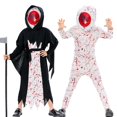 thumbnail image 5 of GYRATEDREAM Halloween Costumes for Boys Grim Reaper Costume Kids Set Scary Ghost Cosplay Outfit Halloween Party Dress up for 12-14Y White, 5 of 6