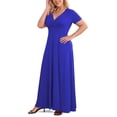 thumbnail image 4 of POSESHE Women Plus Size V Neck Short Sleeve Evening Dress, Elegant Party Maxi Dress, 4 of 6