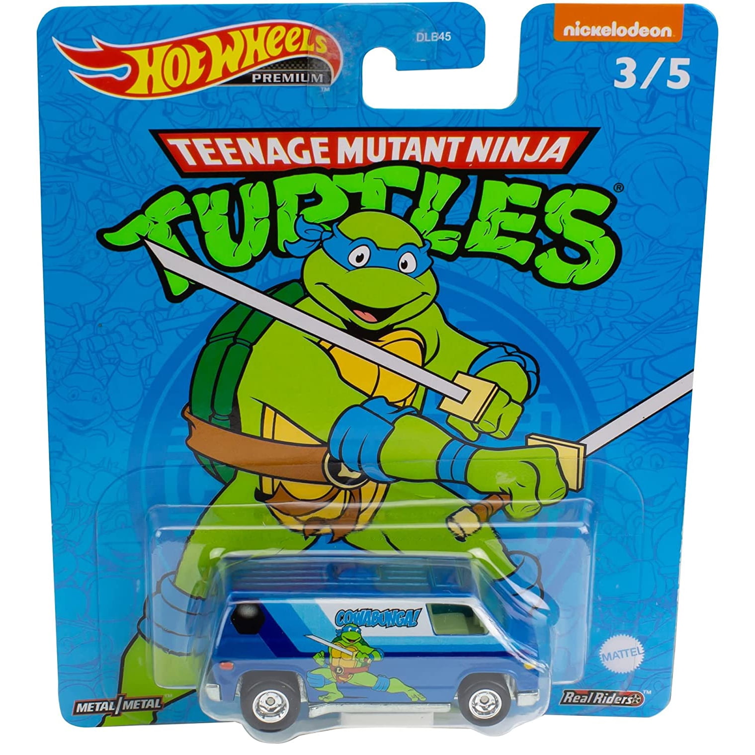 Hot Wheels Premium 70s Van Teenage Mutant Ninja Turtles Leonardo Van  Nickelodeon 3/5 
