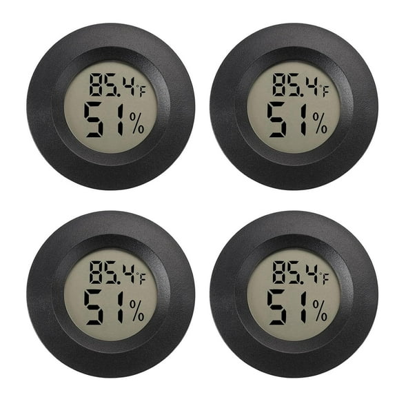 Mini Hygrometer Digital Thermometer Humidity Meter 4 Pack Hygrometer Thermometers Indoor/Outdoor Humidity Monitor Reptile Thermometer for Greenhouse Garden Cellar Fahrenheit(℉)/ Celsius(℃)