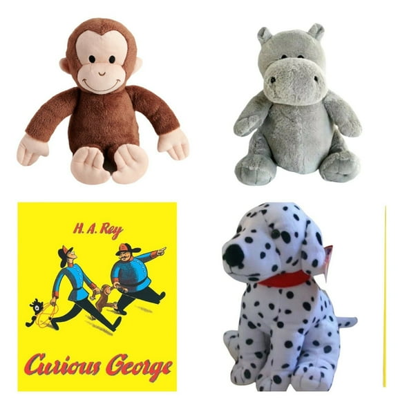 wed Dalmatian Dog Curious George Hippo & H A Rey Book 4 Kohl’s 12" Plush Stuffed Set