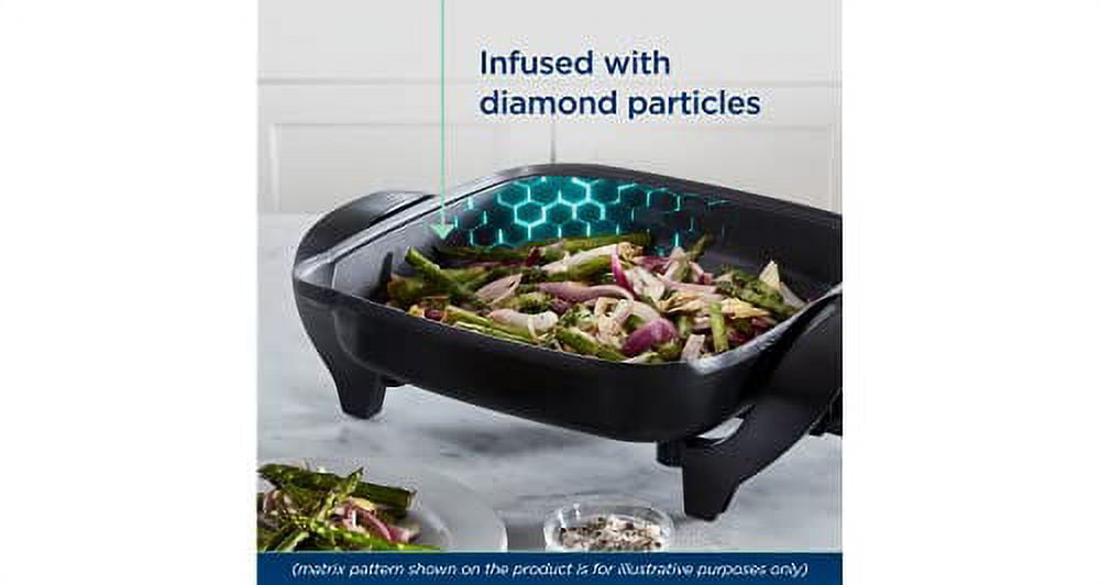 Oster DiamondForce 12 "x 12" Strain & Pour Electric Skillet - Black