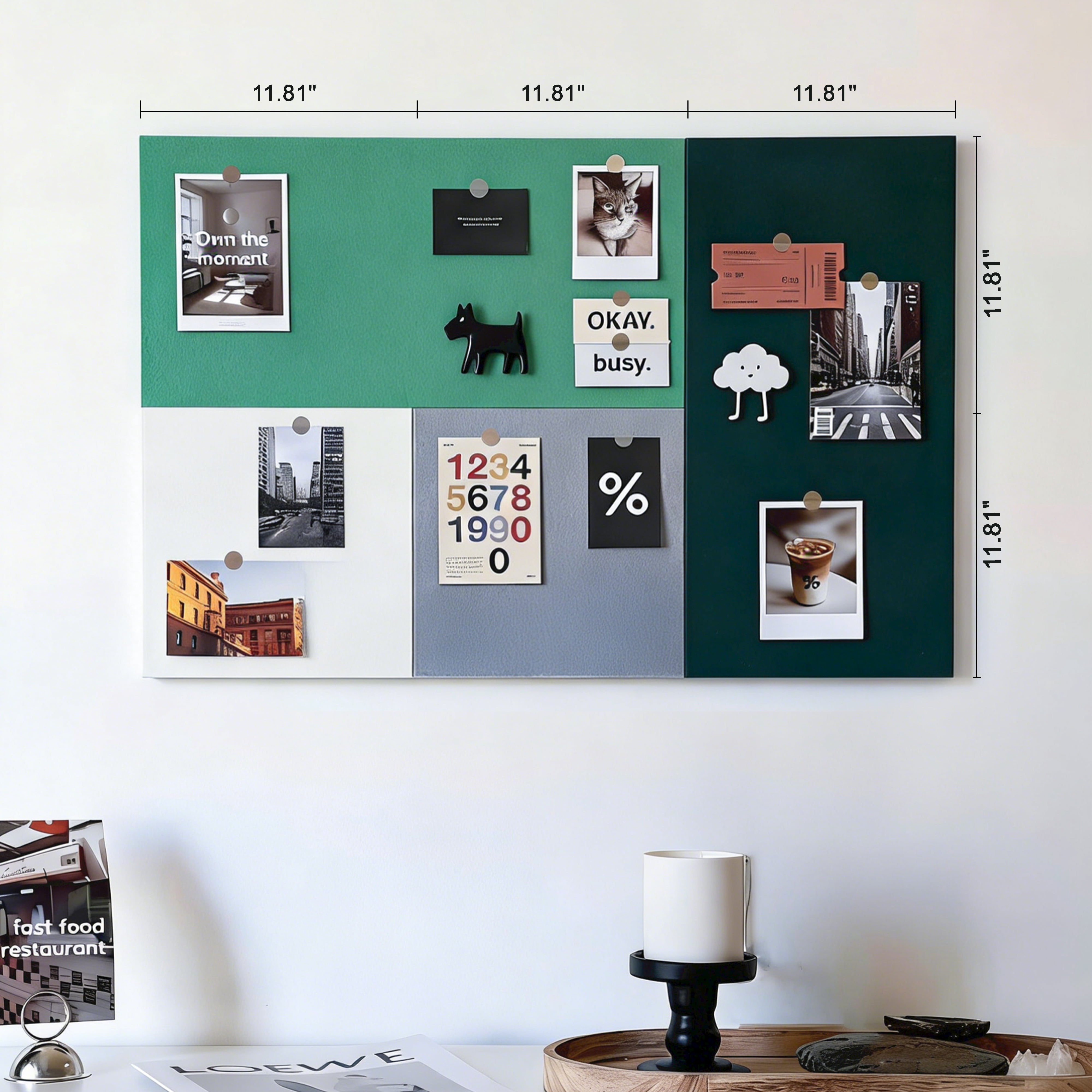 Mifurn 11.81''*11.81'' Felt Bulletin Board, 4 Colors, 6 Pack