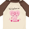 thumbnail image 4 of Inktastic Aditi My Gigi Loves Me Pink Elephant Beautiful Girls Long Sleeve Baby Bodysuit, 4 of 5