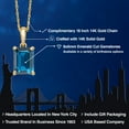 thumbnail image 2 of Gem Stone King 14K Yellow Gold London Blue Topaz Pendant Necklace | 1.98 Cttw | Gemstone November Birthstone | Emerald Cut 8X6MM | Gold Necklace for Women | With 18 inch Gold Chain, 2 of 6