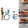 thumbnail image 4 of Resina 1/64 personas pequeñas con bicicleta carretera Micro paisaje construcción juguetes decoración para caja de cerillas Azul Baoblaze figura de gente en miniatura, 4 of 8
