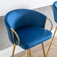 thumbnail image 5 of Newboti Furniture 30 Inch Set of 2 Bar Stools,with Chrome Footrest and Base Velvet & Golden Leg Simple Bar Stool,BLUE 87353, 5 of 16