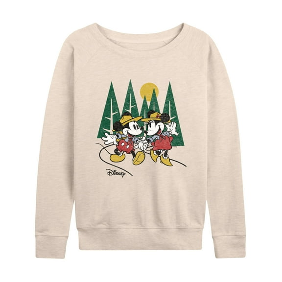 Disney Mickey & Friends - Hiking & Camping Mickey & Minnie - Women's Lightweight French Terry Long Sleeve Shirt