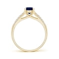 thumbnail image 2 of Angara Natural 0.85 Ct. Blue Sapphire with Diamond Classic Ring in 14K Yellow Gold for Women (Ring Size: 11.5), 2 of 8