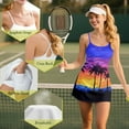 thumbnail image 6 of Yuyamidu Colorful Sunset Tennis Dresses for Women Size XS Coconut Tree Womens Athletic Dress Golf Workout Sports Sleeveless Mini Dress Built in Shorts with Pocket, 6 of 7