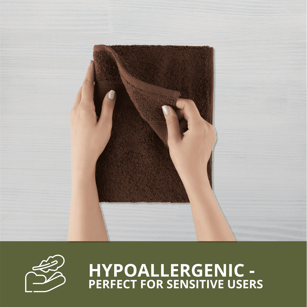 HOME ESSENTIALS 100% Cotton Luxury Turkish Wash Cloths and Bath Towels Set of 6, 600 GSM Lightweight Super Absorbent Travel Towels Pack, Quick Dry Towels for Spa, Hotel Bathroom Essentials, Brown