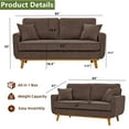 thumbnail image 2 of Aukfa Deep Seat Sofa Couch 65" Loveseat w/ 2 Pillows for Living Room Bedroom, Corduroy, Brown, 2 of 10