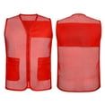 thumbnail image 6 of Toptie Adult Mesh Vest Zipper Supermarket Team Volunteer Uniform Vest - Red, 6 of 7