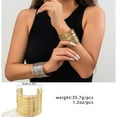 thumbnail image 6 of 3PCS Chunky Gold Cuff Bracelets for Women Gold Statement Bangle Bracelets Set Arm Cuff Upper Arm Punk Jewelry, 6 of 9