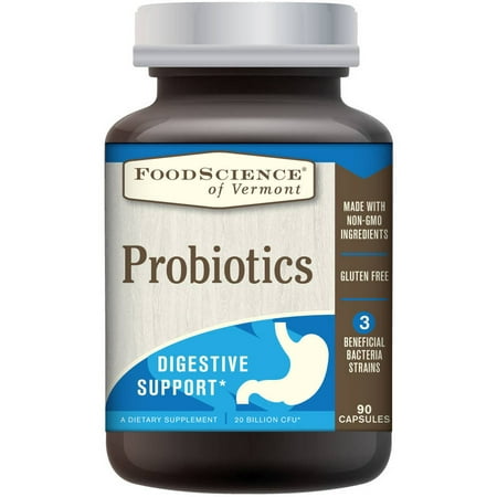 FOODSCIENCE OF VERMONT Probiotiques digestive Soutien de suppléments alimentaires, 90 count