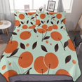 thumbnail image 1 of HAHDAXIA Green Background Red Apricot Fruit Bedding Solid Comforter Set for All Seasons 3 Pieces(1 Comforter+2 Pillowcases) Soft Microfiber Bedding Set Full(79"x90"), 1 of 7