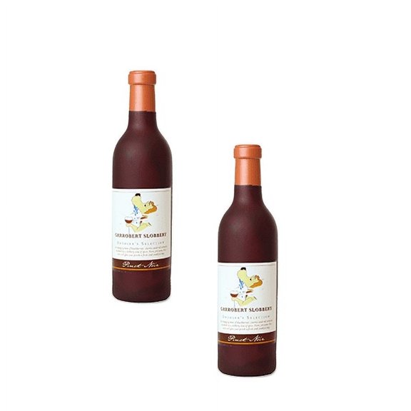 Silly Squeaker Wine Bottle Grrrobert Slobbery Durable Squeaky Vinyl 2-Pack Dog Toy