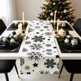 thumbnail image 4 of Hvmvliv 12x71 Inch Christmas Linen Table Banner with Festive Holiday Patterns for Dining Table Home Party Table Runners Decoration Multicolor, 4 of 6