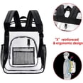 thumbnail image 3 of Mochila transparente resistente, mochila escolar transparente de plástico PVC grande, mochilas informales transparentes para hombres (negro), 3 of 5