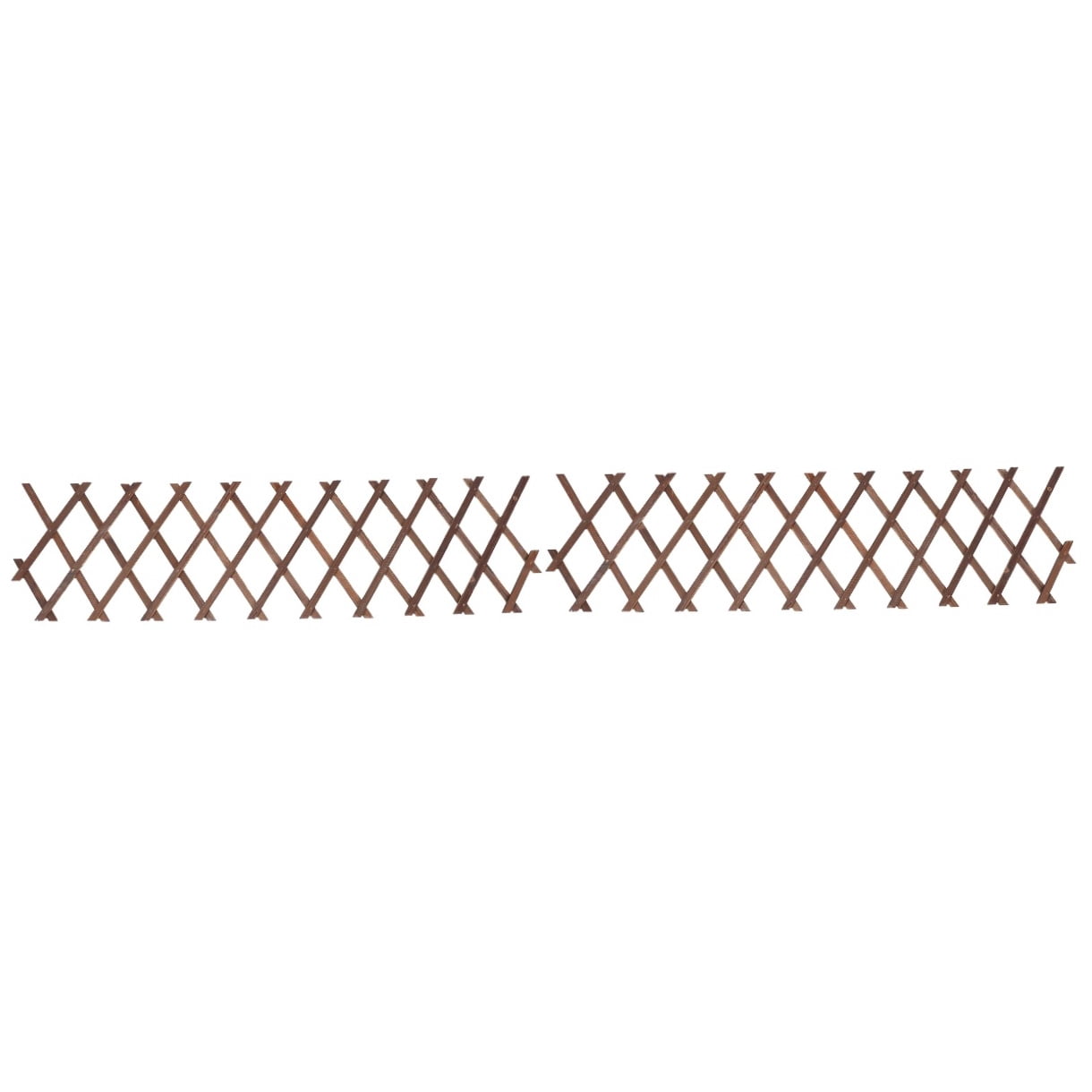 Hytrove Garden Edging Fences Wooden Brown For Yard Scene Layout 2Pcs 17.29X9.04X0.79in