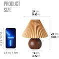 thumbnail image 2 of Small Pleated Table , Modern Bedside Nightstand  with Coffee Lampshade, Cute  for Bedroom Living Room Home Office Decor with E12 Bulb, 2 of 5