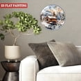 thumbnail image 2 of Round Decorative Clock: Welcome  Country Glass Wall Clock, Stream Creek  Covered Bridge  Decor Wall Clock  for Homes, Bars, Offices, Man Caves, Garages, And Living Rooms .Also Makes A Great Gift., 2 of 9