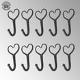 thumbnail image 2 of Renovators Supply Black Heart Style Coat and Robe Hooks 4 in. L Wrought Iron Powder Coat Finish Key and Towel Wall Mount Metal Hanger Hook Decor w/Screws Pack of 10, 2 of 9